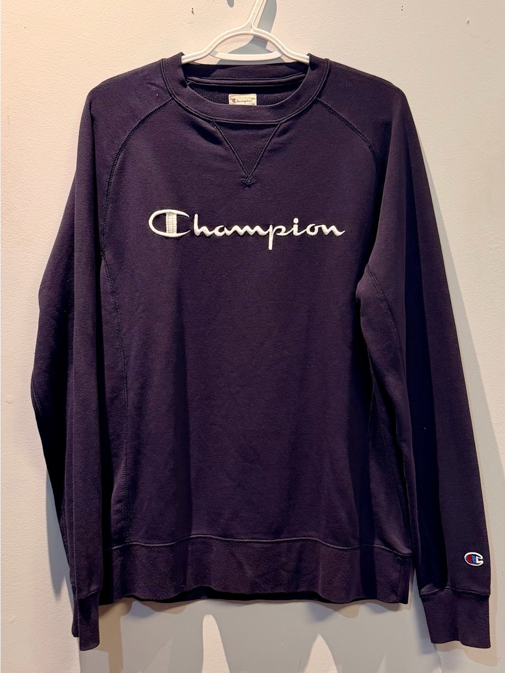Champion Dark Navy Embroidered Logo Crewneck Sweatshirt